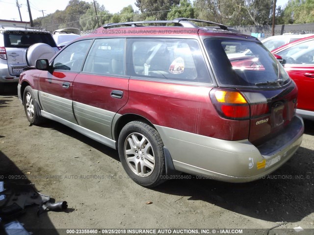 4S3BH675537605634 - 2003 SUBARU LEGACY OUTBACK AWP RED photo 3