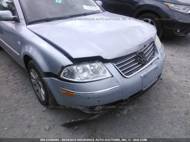 WVWVD63B93E177860 - 2003 VOLKSWAGEN PASSAT GLS GRAY photo 6