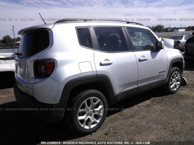 ZACCJBBB1HPF39382 - 2017 JEEP RENEGADE LATITUDE SILVER photo 4