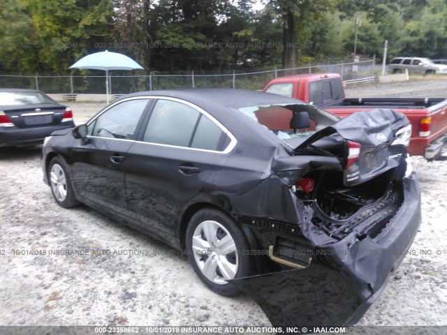 4S3BNAA63J3015496 - 2018 SUBARU LEGACY 2.5I BLACK photo 3