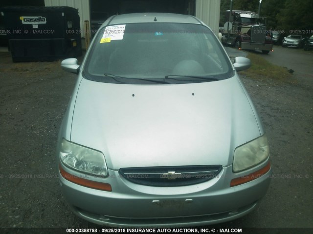 KL1TD62655B447321 - 2005 CHEVROLET AVEO LS SILVER photo 6
