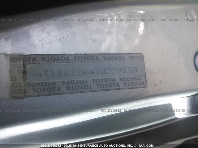 4T1BG12K4TU779808 - 1996 TOYOTA CAMRY DX/LE/XLE Light Blue photo 9