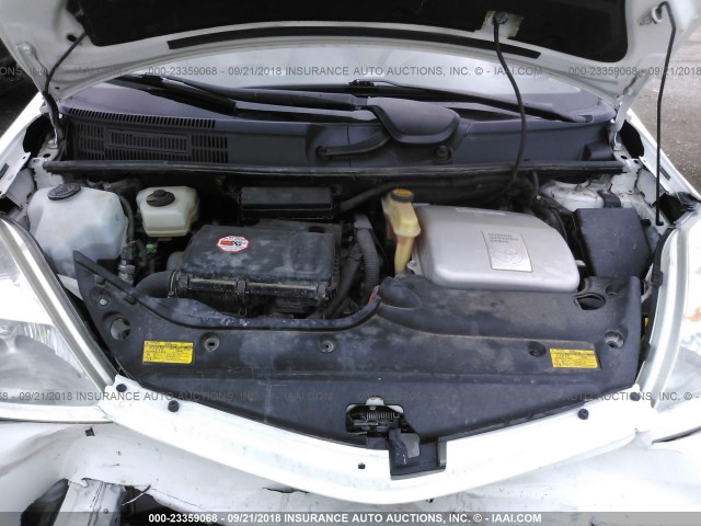 JTDKB20U153102740 - 2005 TOYOTA PRIUS WHITE photo 10