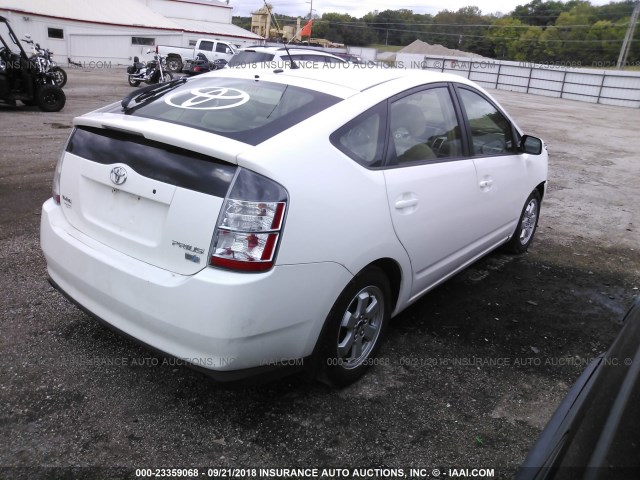 JTDKB20U153102740 - 2005 TOYOTA PRIUS WHITE photo 4