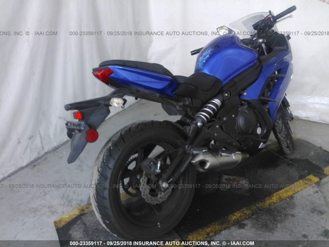 JKAEXEE19DDA11381 - 2013 KAWASAKI EX650 E BLUE photo 4