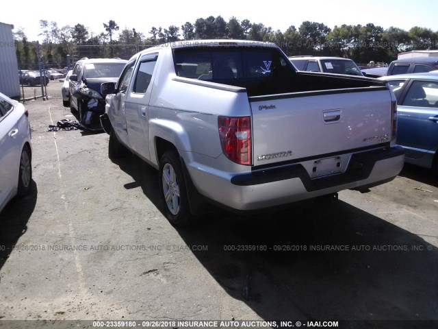 5FPYK1F5XAB003584 - 2010 HONDA RIDGELINE RTL SILVER photo 3