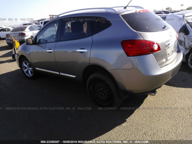 JN8AS5MT4BW181317 - 2011 NISSAN ROGUE S/SV/KROM GRAY photo 3