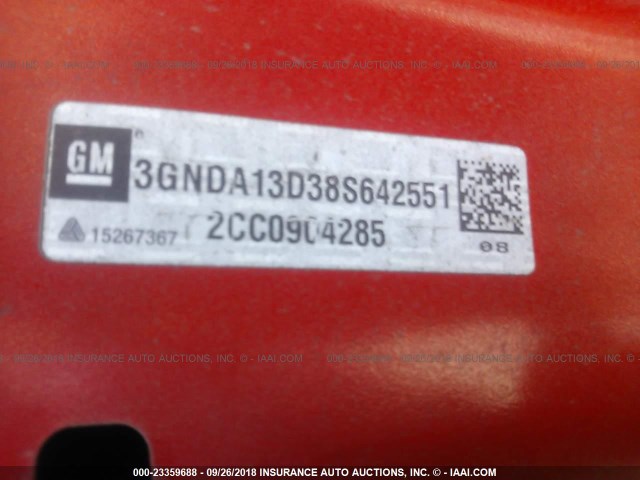 3GNDA13D38S642551 - 2008 CHEVROLET HHR LS წითელი ფოტო 9