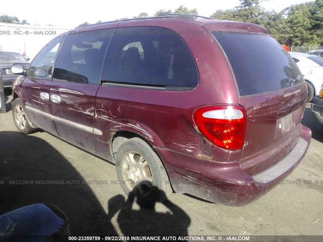 2B4GP44R21R188096 - 2001 DODGE GRAND CARAVAN SPORT RED photo 3