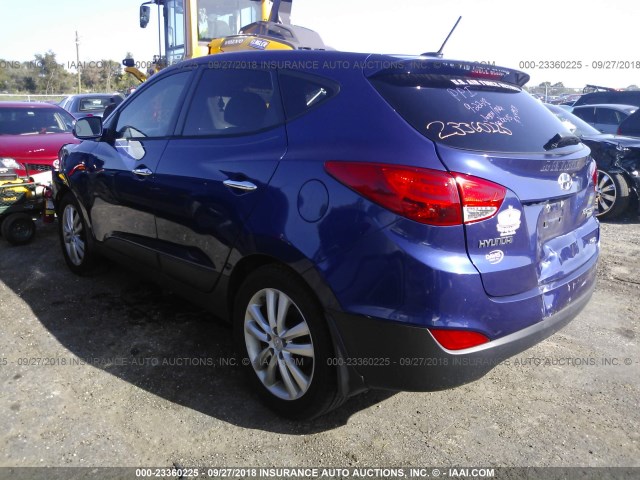 KM8JUCAC2CU382138 - 2012 HYUNDAI TUCSON GLS/LIMITED Dark Blue photo 3