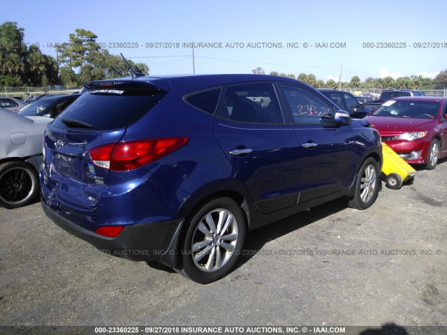 KM8JUCAC2CU382138 - 2012 HYUNDAI TUCSON GLS/LIMITED Dark Blue photo 4