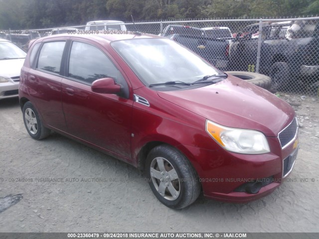 KL1TD66E89B629019 - 2009 CHEVROLET AVEO LS/LT RED photo 1