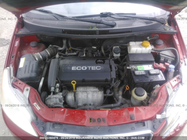 KL1TD66E89B629019 - 2009 CHEVROLET AVEO LS/LT 红色 照片 10