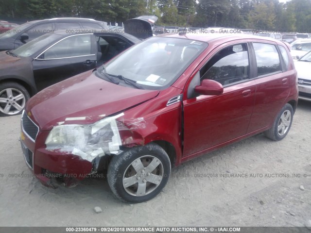 KL1TD66E89B629019 - 2009 CHEVROLET AVEO LS/LT RED photo 2