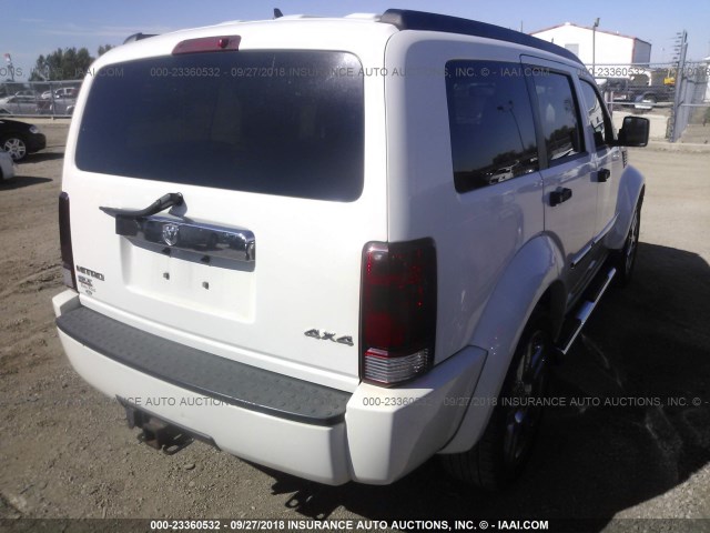 1D8GU58K47W679267 - 2007 DODGE NITRO SLT WHITE photo 4