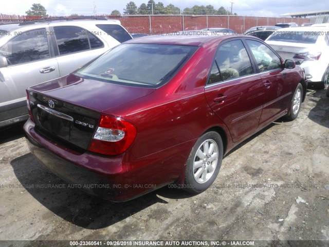 4T1BE32K23U178074 - 2003 TOYOTA CAMRY LE/XLE/SE RED photo 4