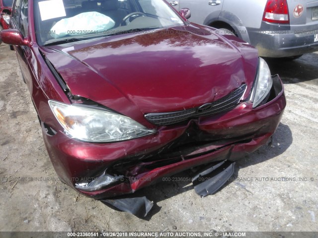 4T1BE32K23U178074 - 2003 TOYOTA CAMRY LE/XLE/SE RED photo 6