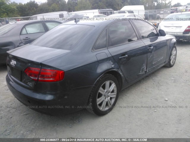 WAULF78K19N053426 - 2009 AUDI A4 2.0T QUATTRO GRAY photo 4