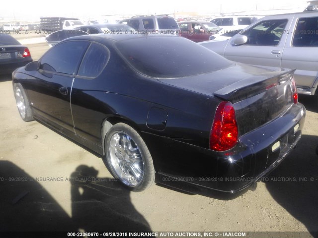 2G1WL15C469195215 - 2006 CHEVROLET MONTE CARLO SS შავი ფოტო 3