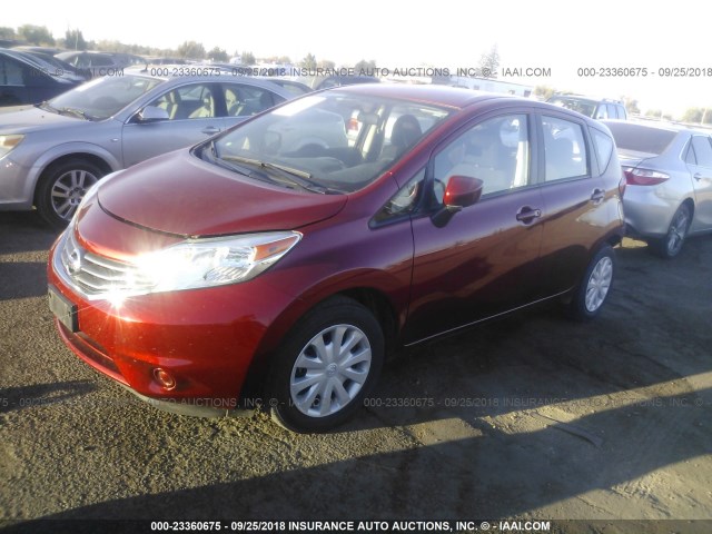 3N1CE2CPXGL362985 - 2016 NISSAN VERSA NOTE S/S PLUS/SV/SL/SR RED photo 2