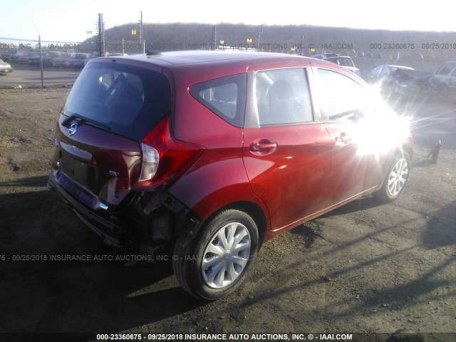 3N1CE2CPXGL362985 - 2016 NISSAN VERSA NOTE S/S PLUS/SV/SL/SR RED photo 4