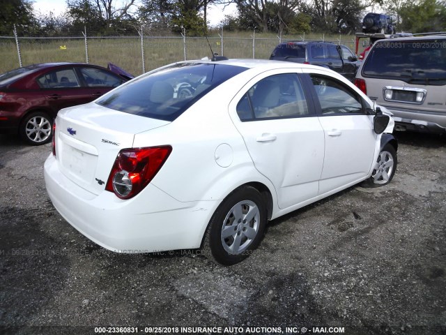 1G1JA5SHXF4138253 - 2015 CHEVROLET SONIC LS WHITE photo 4