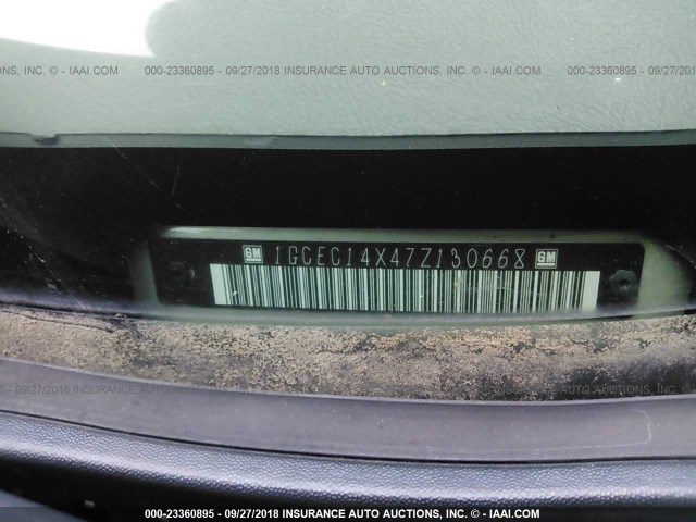 1GCEC14X47Z130668 - 2007 CHEVROLET SILVERADO C1500 CLASSIC SILVER photo 9