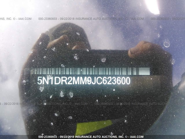 5N1DR2MM9JC623600 - 2018 NISSAN PATHFINDER S/SV/SL/PLATINUM BLACK photo 9