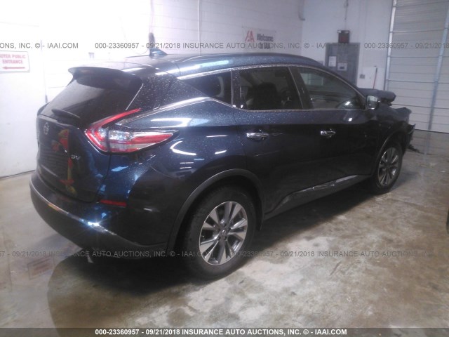 5N1AZ2MG7JN141905 - 2018 NISSAN MURANO S/SL/SV/PLATINUM BLUE photo 4