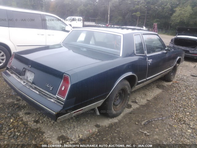 1G1GZ37Z8FR128199 - 1985 CHEVROLET MONTE CARLO  BLUE photo 4