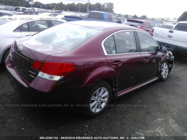 4S3BMBC62C3021055 - 2012 SUBARU LEGACY 2.5I PREMIUM RED photo 4