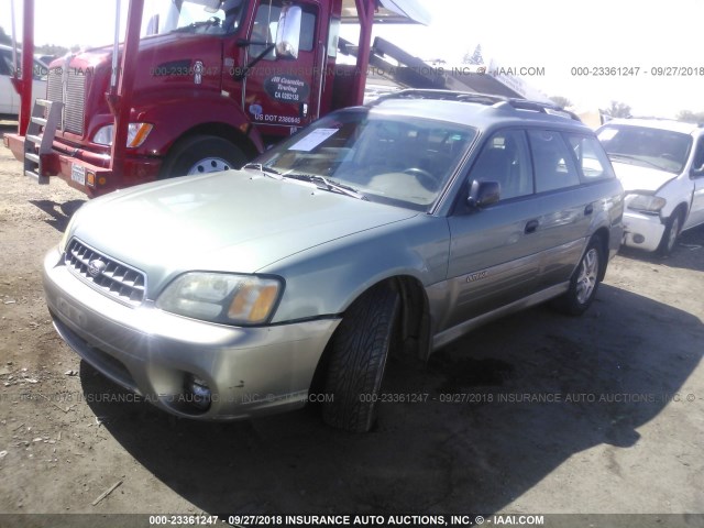 4S3BH675537644546 - 2003 SUBARU LEGACY OUTBACK AWP GREEN photo 2