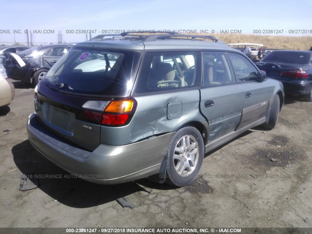 4S3BH675537644546 - 2003 SUBARU LEGACY OUTBACK AWP GREEN photo 4