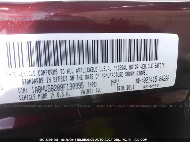 1A8HW58208F130995 - 2008 CHRYSLER ASPEN LIMITED RED photo 9