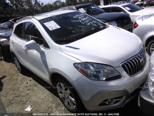 KL4CJHSB5EB544796 - 2014 BUICK ENCORE PREMIUM WHITE photo 1