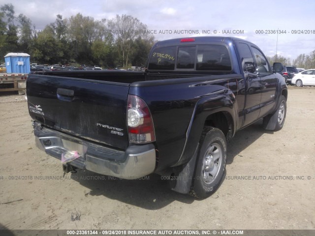 5TFTX4GN0DX025141 - 2013 TOYOTA TACOMA PRERUNNER ACCESS CAB BLUE photo 4