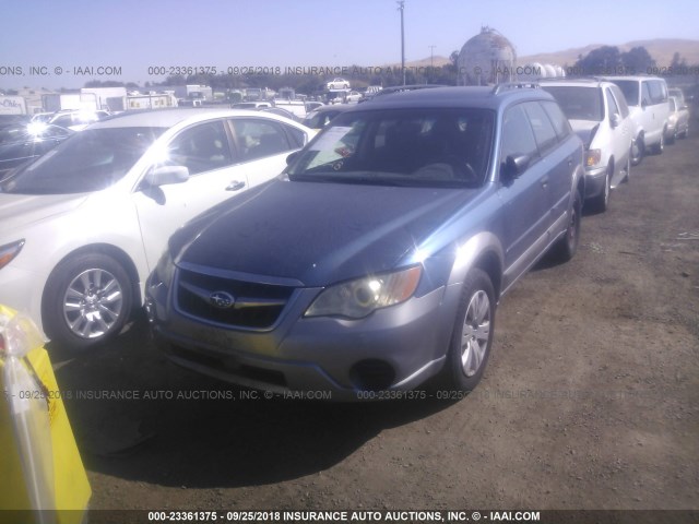 4S4BP60C686325399 - 2008 SUBARU OUTBACK BLUE photo 2