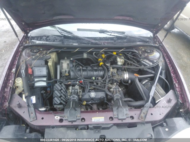 2G1WX12K239200522 - 2003 CHEVROLET MONTE CARLO SS ბურგუნდია ფოტო 10