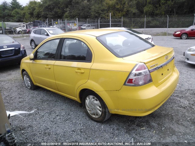 KL1TD5DEXAB089271 - 2010 CHEVROLET AVEO LS/LT 黄色 照片 3