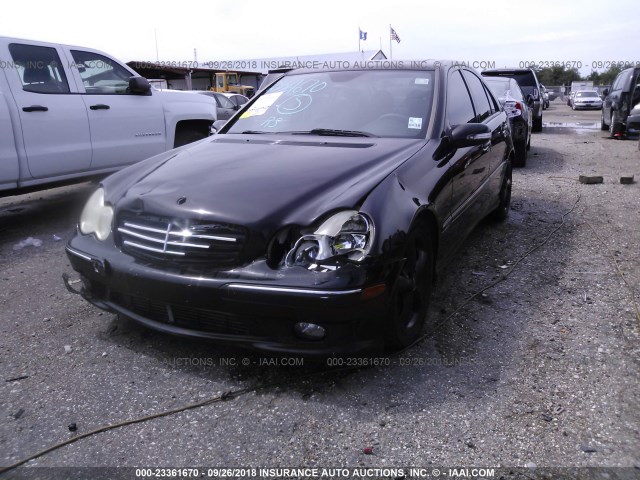 WDBRF40J75F608087 - 2005 MERCEDES-BENZ C 230K SPORT SEDAN BLACK photo 2