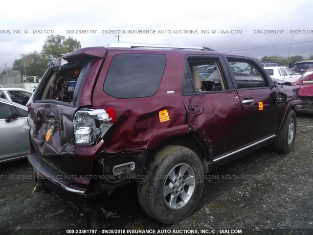 JTEBU5JR7B5045722 - 2011 TOYOTA 4RUNNER SR5/LIMITED/TRAIL MAROON photo 4