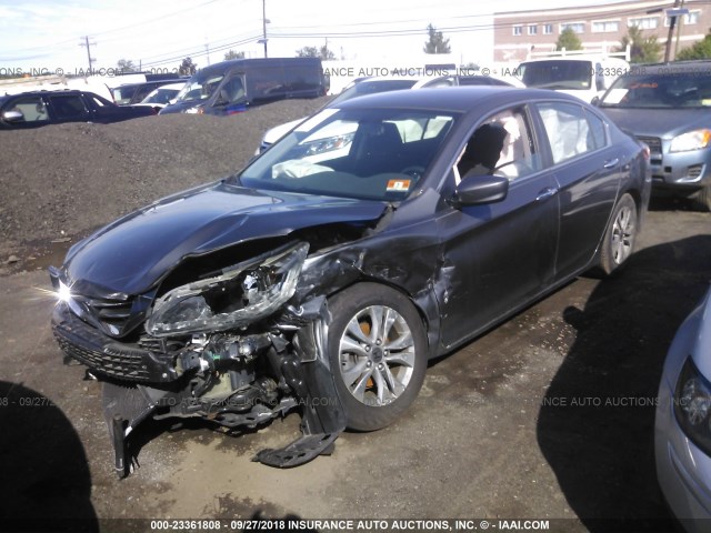 1HGCR2F32DA222539 - 2013 HONDA ACCORD LX GRAY photo 2