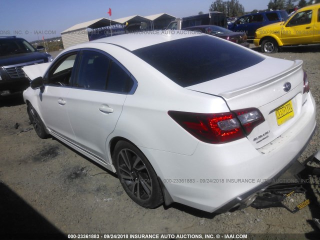 4S3BNAR61J3030115 - 2018 SUBARU LEGACY SPORT WHITE photo 3