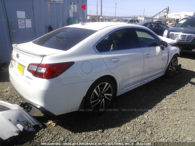 4S3BNAR61J3030115 - 2018 SUBARU LEGACY SPORT WHITE photo 4