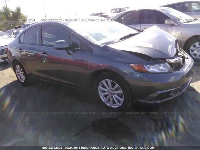 2HGFB2F99CH557190 - 2012 HONDA CIVIC EXL GRAY photo 1