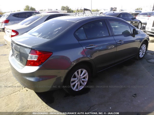 2HGFB2F99CH557190 - 2012 HONDA CIVIC EXL GRAY photo 4