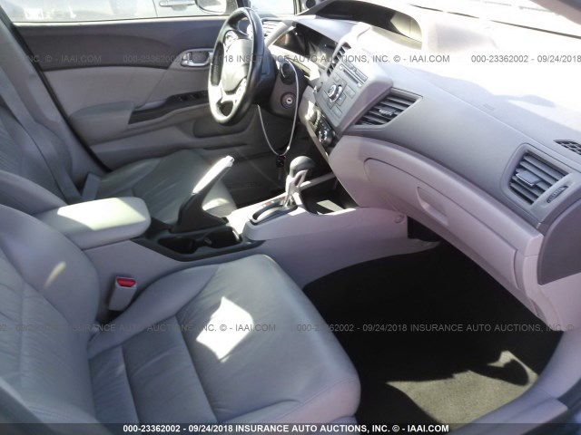 2HGFB2F99CH557190 - 2012 HONDA CIVIC EXL GRAY photo 5