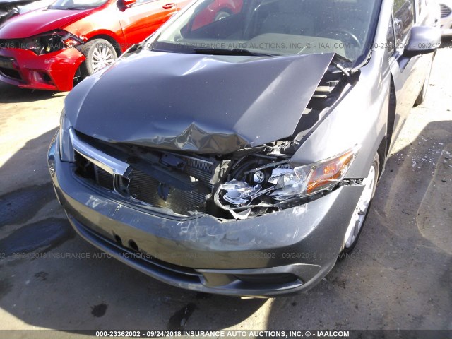 2HGFB2F99CH557190 - 2012 HONDA CIVIC EXL GRAY photo 6