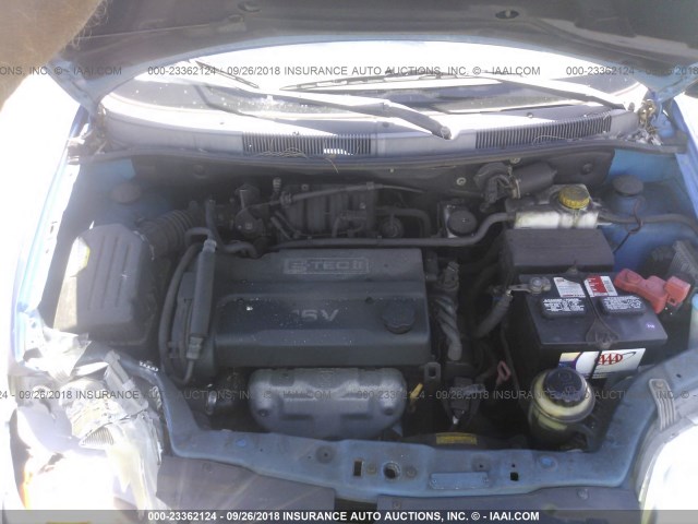 KL1TD62655B303011 - 2005 CHEVROLET AVEO LS BLUE photo 10