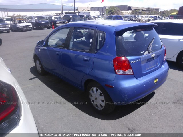 KL1TD62655B303011 - 2005 CHEVROLET AVEO LS BLUE photo 3